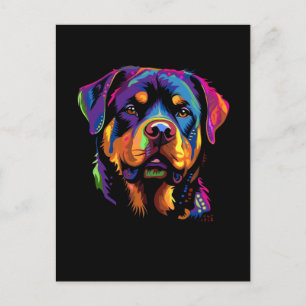 Bunter Rottweiler Postkarte