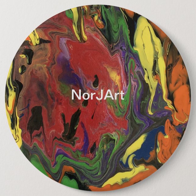 Bunter runder Knopfentwurf durch NorJ Kunst Button (Vorderseite)
