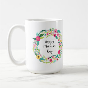 Bunter rustikaler Blumenkranz Kaffeetasse
