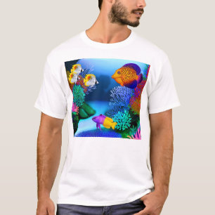 Bunter Salzwasser-Riff-Aquarium-Fisch-T - Shirt