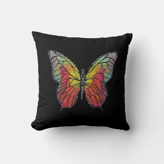 Bunter Schmetterling Kissen (Vorderseite)