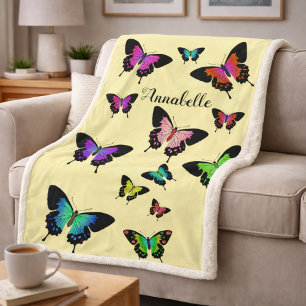 Bunter Schmetterling mit individuellem Namen - Kus Sherpadecke