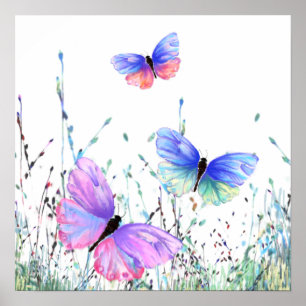 Bunter Schmetterling Poster Frühling Malerei