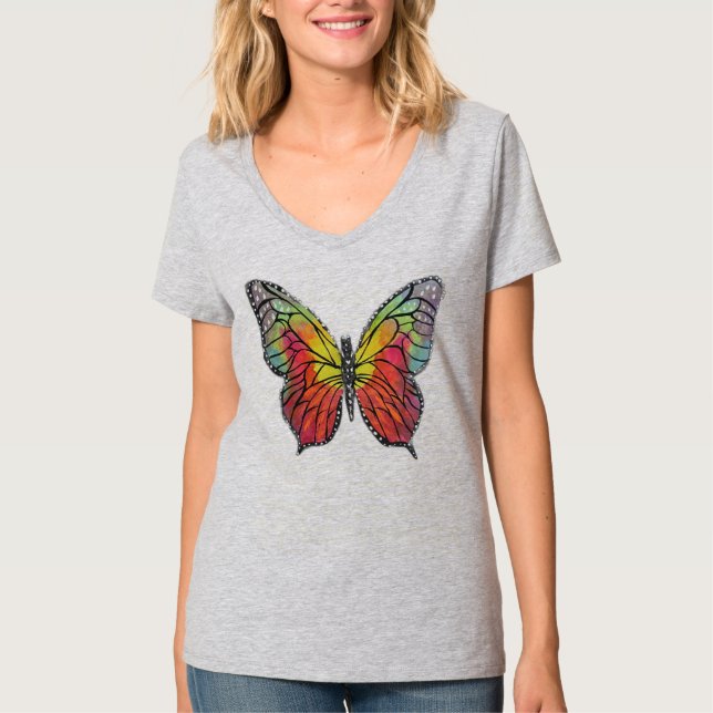 Bunter Schmetterling T-Shirt (Vorderseite)