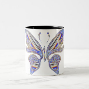Bunter Schmetterling Zweifarbige Tasse