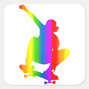 Bunter Skateboard Regenbogen Sticker