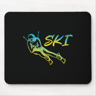 Bunter Skifahrer Wintersport Ski Mousepad