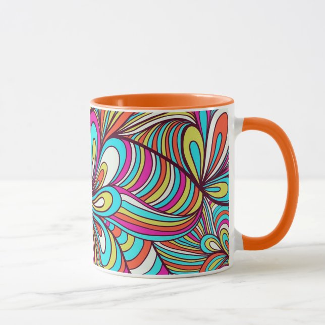 Bunter sortierter psychedelischer Wirbel Tasse (Rechts)