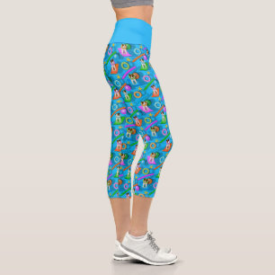 bunter Spaß Jack Russell Terriers Hund Pool Party Capri Leggings