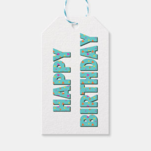 Bunter Spaß zum Geburtstag Geschenkanhänger
