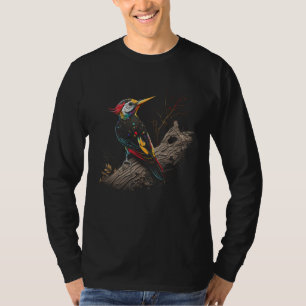 Bunter Specht-Farbdrip-Art-Design Specht T-Shirt