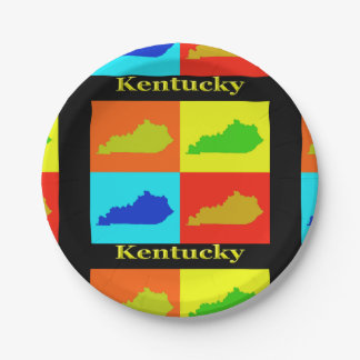 Bunter Staat der Kentucky-Pop-Kunst-Karte Pappteller