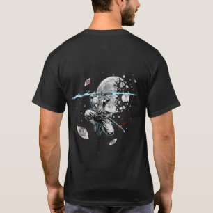 Bunter Stiller Ninja Krieger Vorne und Hinten T-Shirt