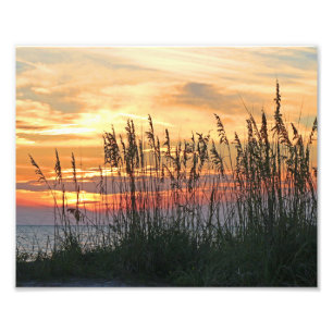 Bunter Strand-Sonnenuntergang Fotodruck