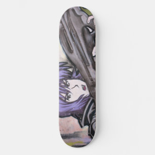 Bunter Straßen-Kunst-Cartoon Skateboard