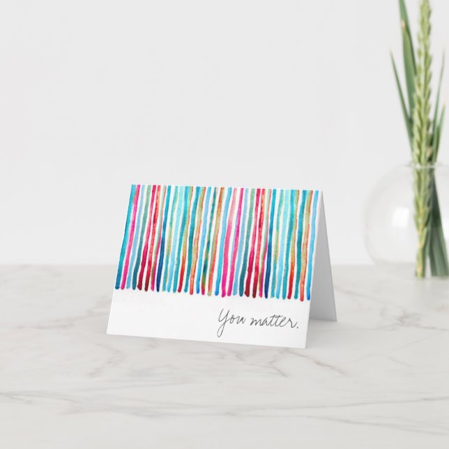 Bunter Streifen sind Sie Notecard von Bedeutung Karte (Vorderseite)