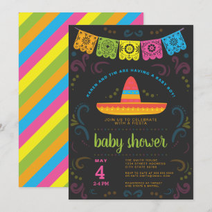 Bunter Tafelentwurf der Fiesta-Babyparty Einladung