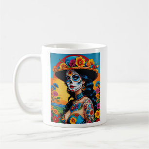 Bunter Tag des T-Shirts der Toten Blumen Kaffeetasse