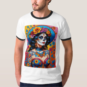 Bunter Tag des Toten Schönheitsgrades T-Shirt