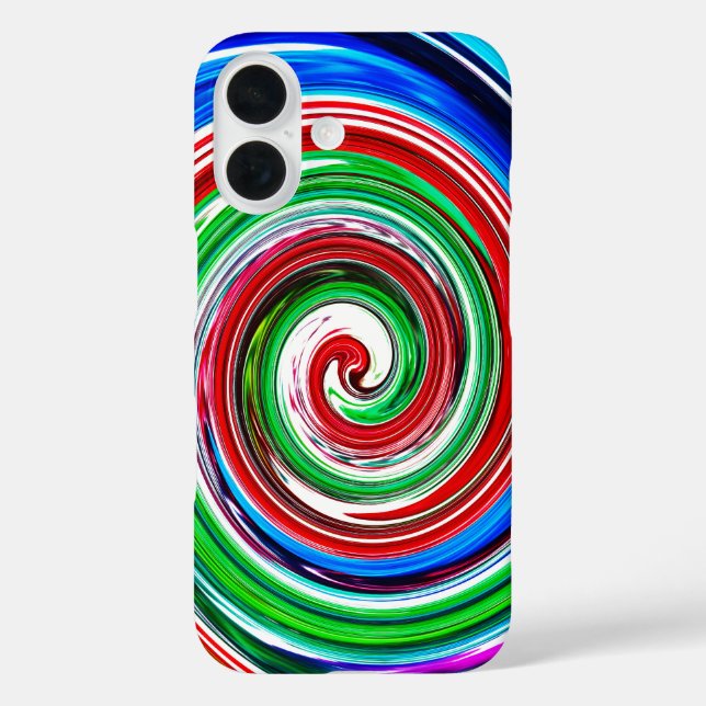 bunter Tornado iPhone 16 Hülle (Rückseite)