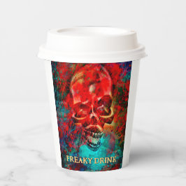 Bunter Totenkopf. Freaky Getränk Pappbecher