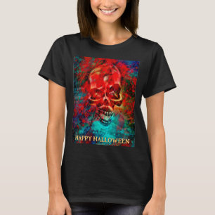 Bunter Totenkopf. Frohes Halloween T-Shirt