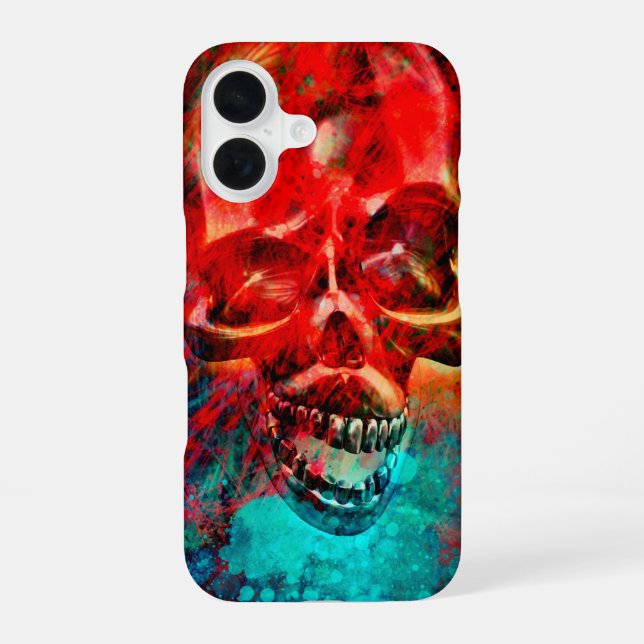 Bunter Totenkopf iPhone 16 Hülle (Rückseite)