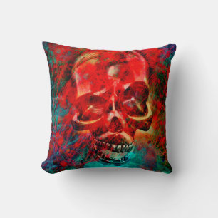 Bunter Totenkopf Kissen
