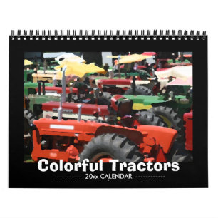 Bunter Traktor-Kalender: Fertigen Sie Jahr Kalender