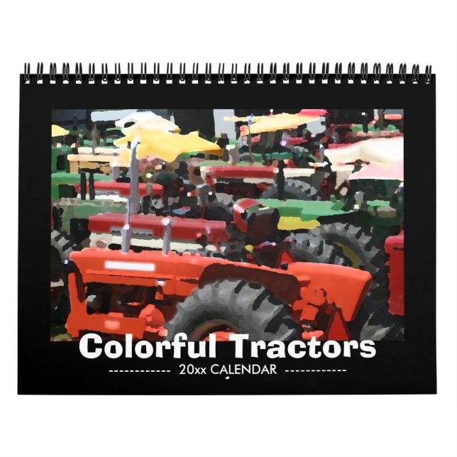 Bunter Traktor-Kalender: Fertigen Sie Jahr Kalender (Titelbild)