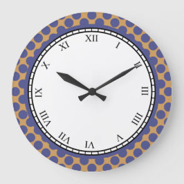 Bunter Tupfen-römische Stellen blau auf Große Wanduhr