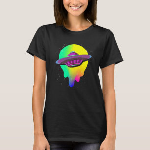 Bunter UFO-Gläubiger Science-Fiction-Alien-Entführ T-Shirt