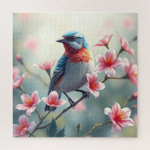 Bunter Vogel Blumen Puzzle