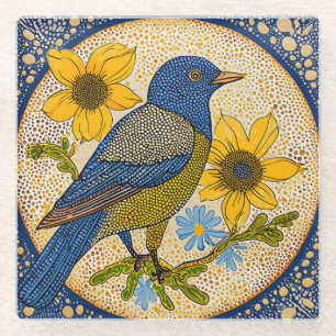 Bunter Vogel  Glasuntersetzer