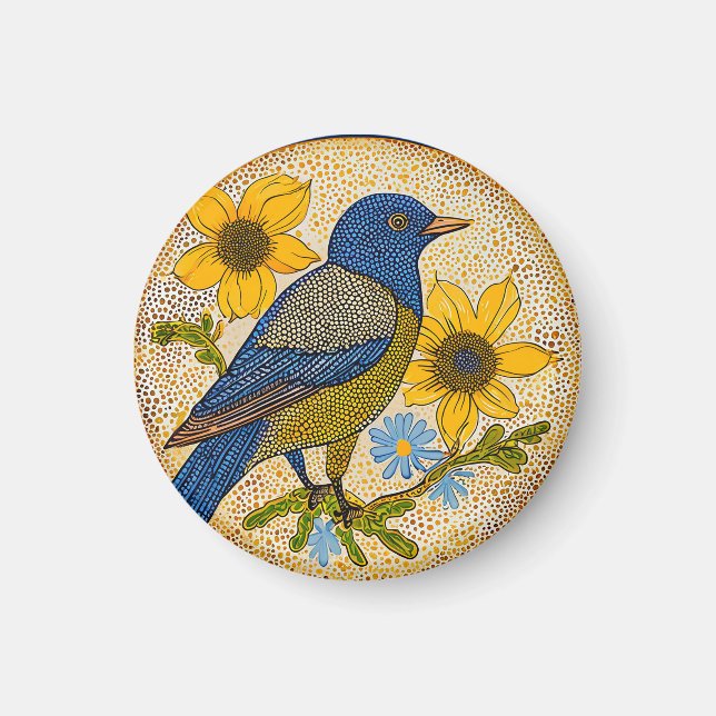 Bunter Vogel  Magnet (Vorne)
