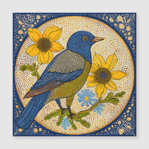 Bunter Vogel  Magnetkarte