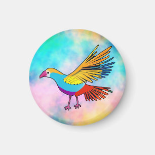 Bunter Vogel mit ausgebreiteten Flügeln Magnet