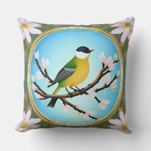 🌿 Bunter Vogel Wurf Kissen Naturliebhaber Geschen