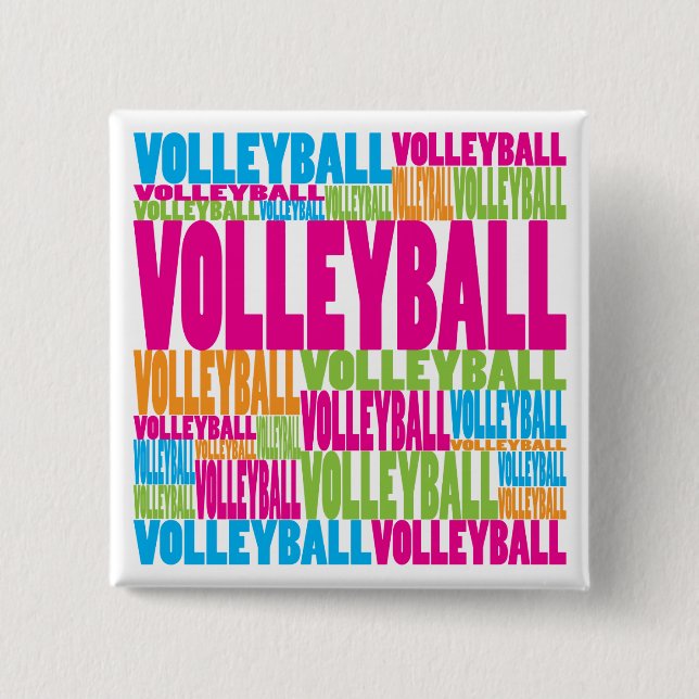 Bunter Volleyball Button (Vorderseite)