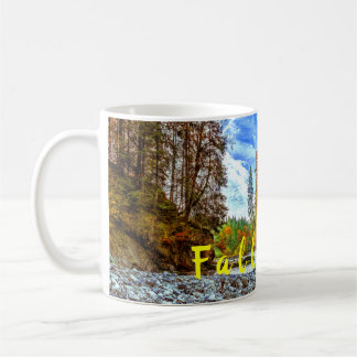 Bunter Waldherbst-Fall-Baum-Fluss Kaffeetasse