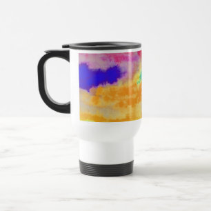Bunter Watercolor abstrakt Reisebecher