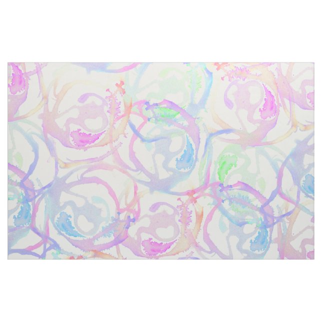 Bunter Watercolorbrushstroke-abstrakte Kreise Stoff (Yard (91,4 cm))