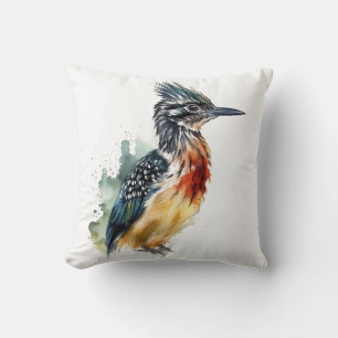 Bunter Wegekuckuck in Aquarell Kissen