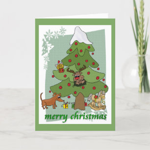 bunter Weihnachtsbaum Feiertagskarte