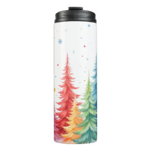 Bunter Weihnachtsbaum-Thermalbecher  Thermosbecher