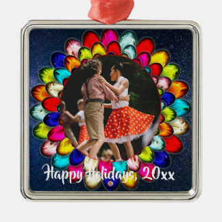 Bunter Weihnachtslicht-blauer Ornament Aus Metall