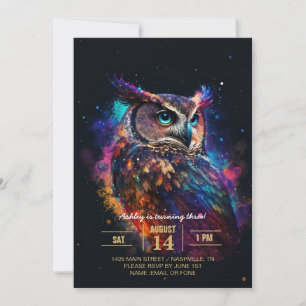 Bunter Weltraum-Owl            Einladung