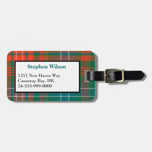 Bunter Wilsontartan-karierter Gepäck-Umbau Gepäckanhänger (Vorderseite horizontal)