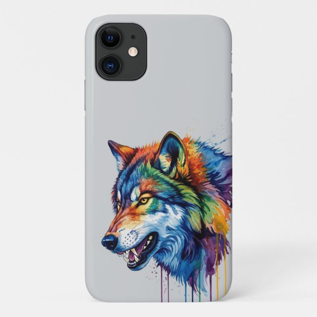 Bunter Wolf  Case-Mate iPhone Hülle (Rückseite)