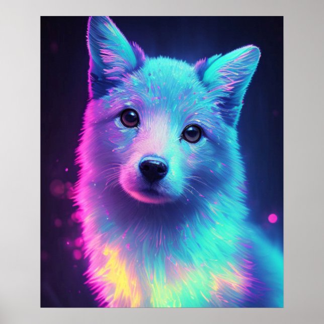 bunter Wolf Poster (Vorne)